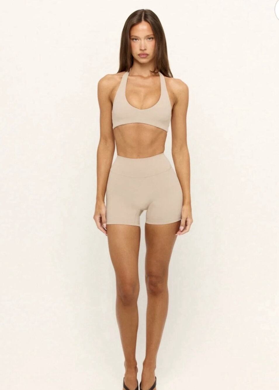 CSB Form Im Halter Crop Womens Large Fawn